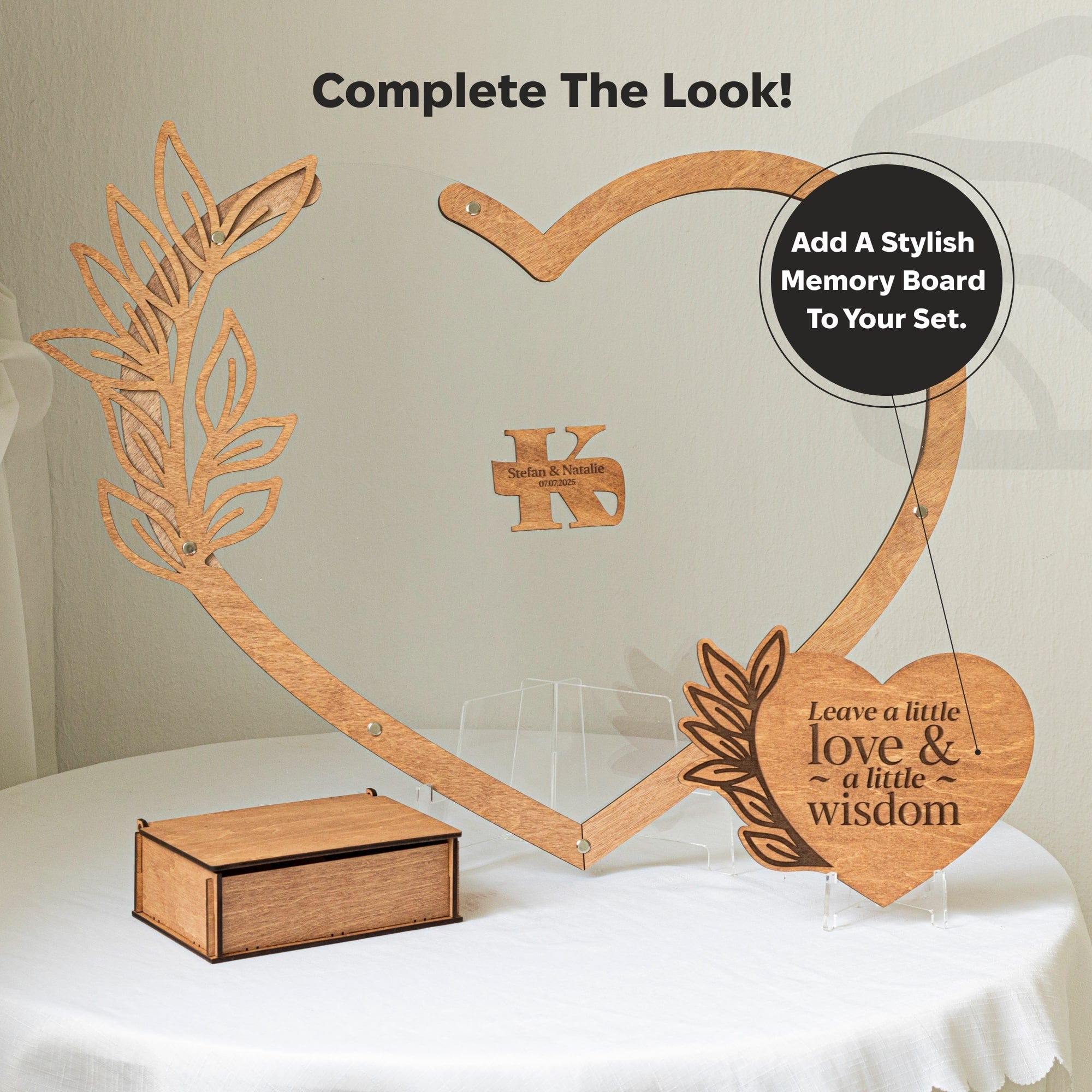Acrylic Heart Wedding Guest Book - Modern Keepsake Sign