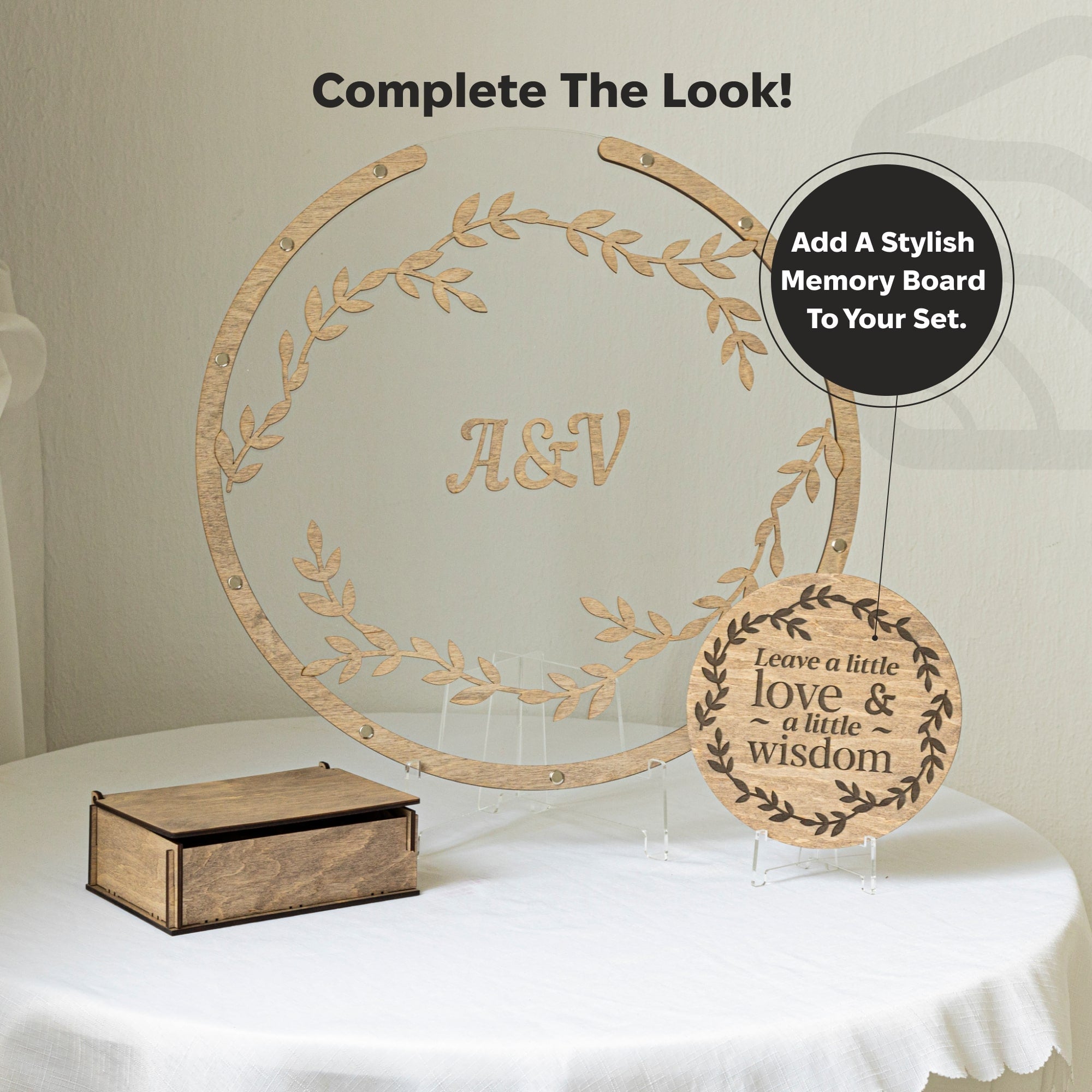 Round Acrylic Wedding Guest Book Sign - Elegant Keepsake
