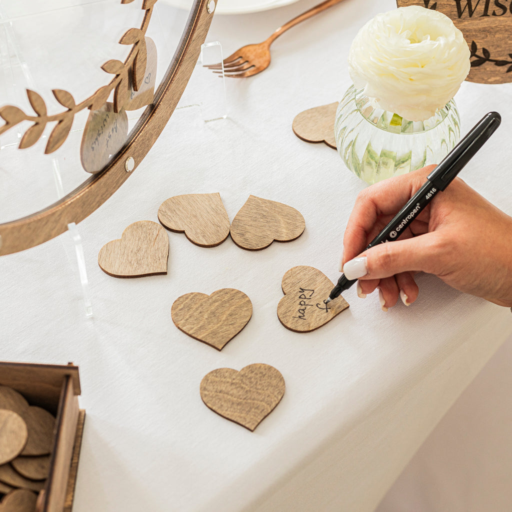 Round Acrylic Wedding Guest Book Sign - Elegant Keepsake