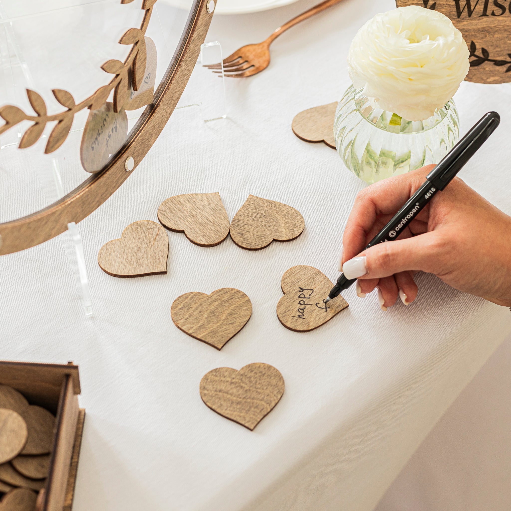 Round Acrylic Wedding Guest Book Sign - Elegant Keepsake