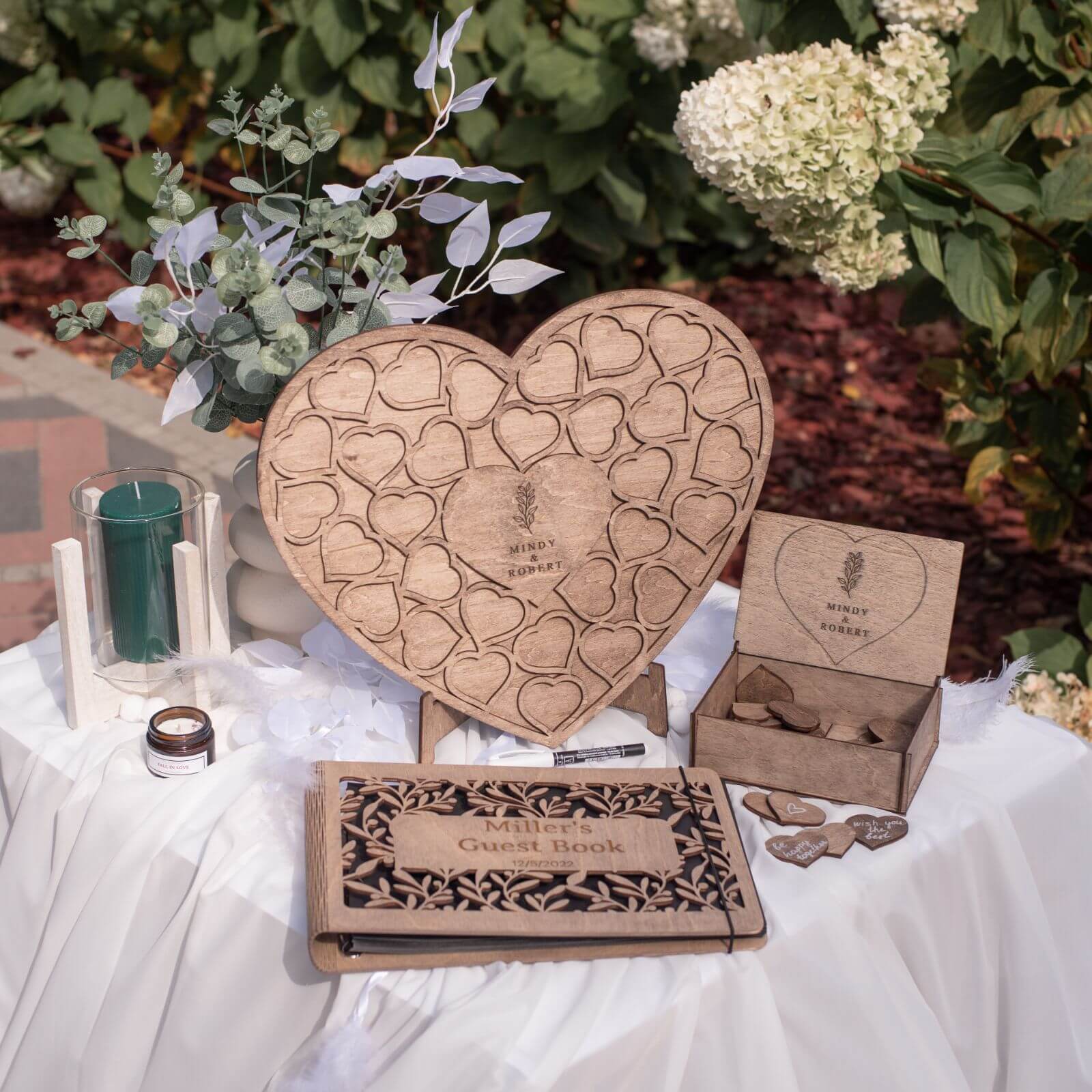 Alternative Wedding Guest Book Heart Wooden Keepsake Sign