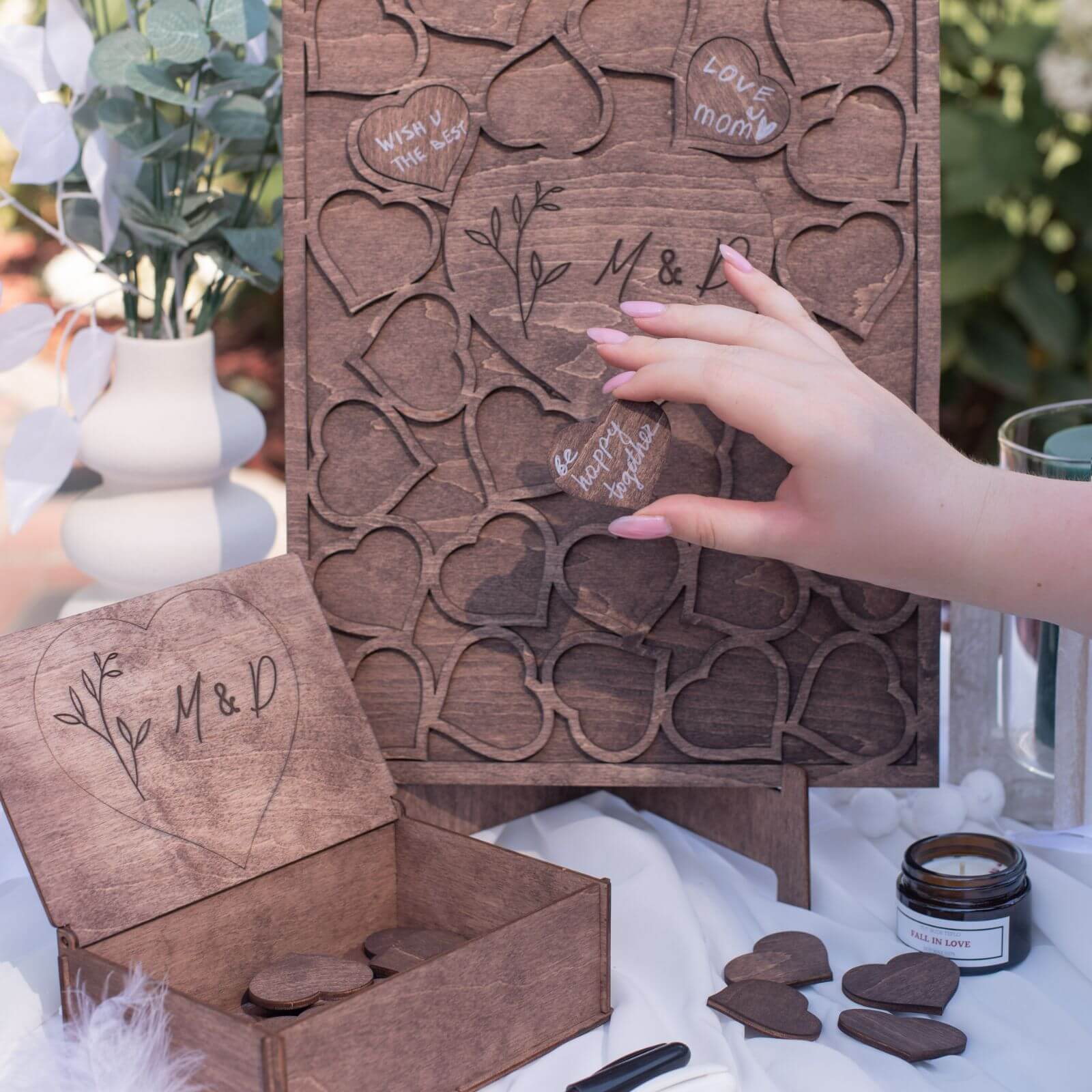 Rustic Wood Alternative Wedding Guest Book - Minimalist Decor