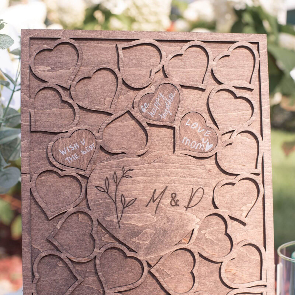 Rustic Wood Alternative Wedding Guest Book - Minimalist Decor