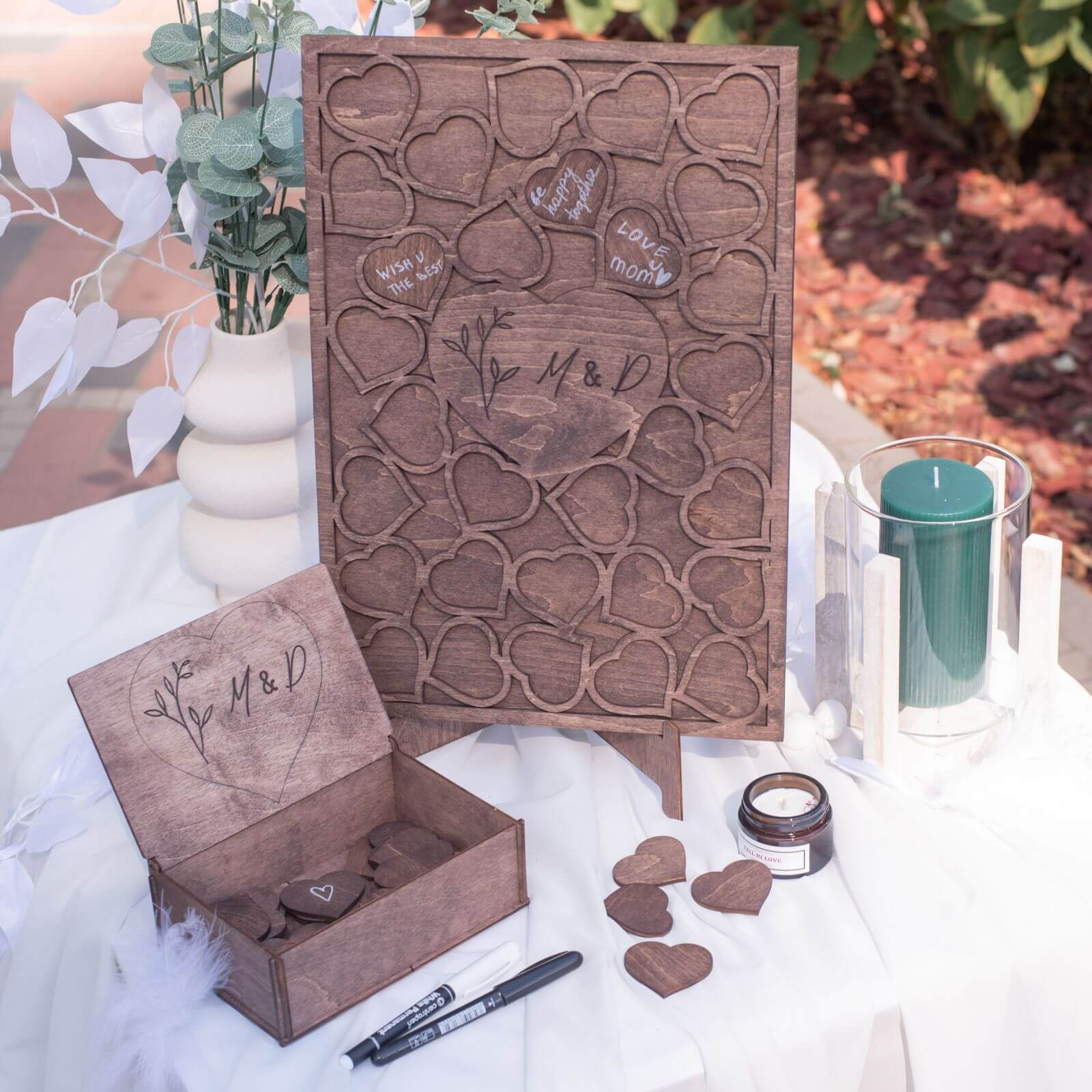 Rustic Wood Alternative Wedding Guest Book - Minimalist Decor