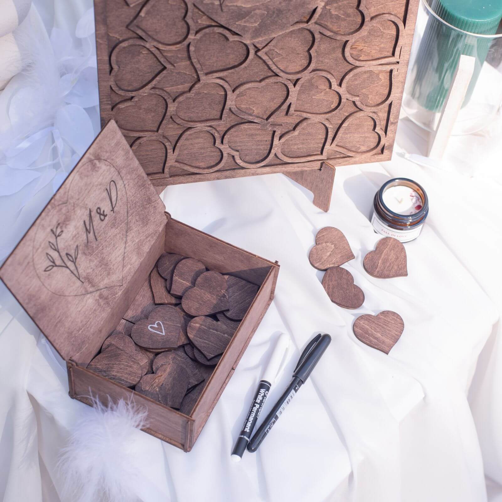 Rustic Wood Alternative Wedding Guest Book - Minimalist Decor