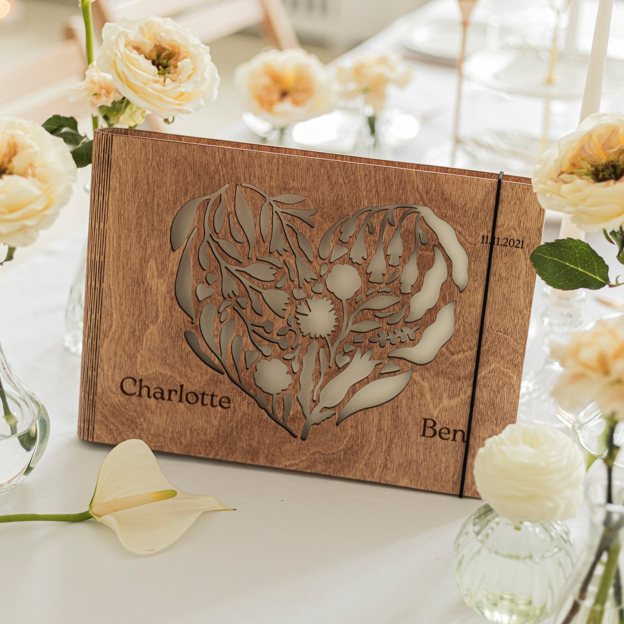 Acrylic Heart Wedding Guest Book - Modern Keepsake Sign