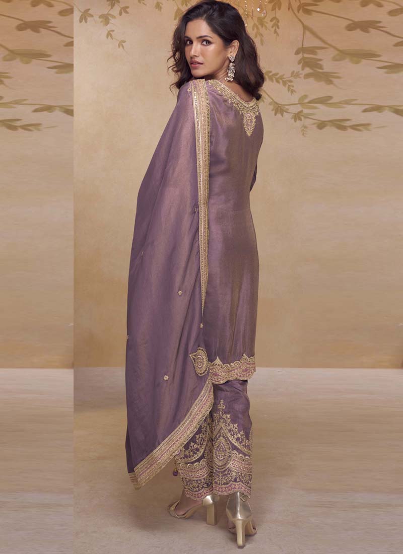 Vegaa Fashion Onion Pink Simar Silk Embroidered Designer Salwar Suit