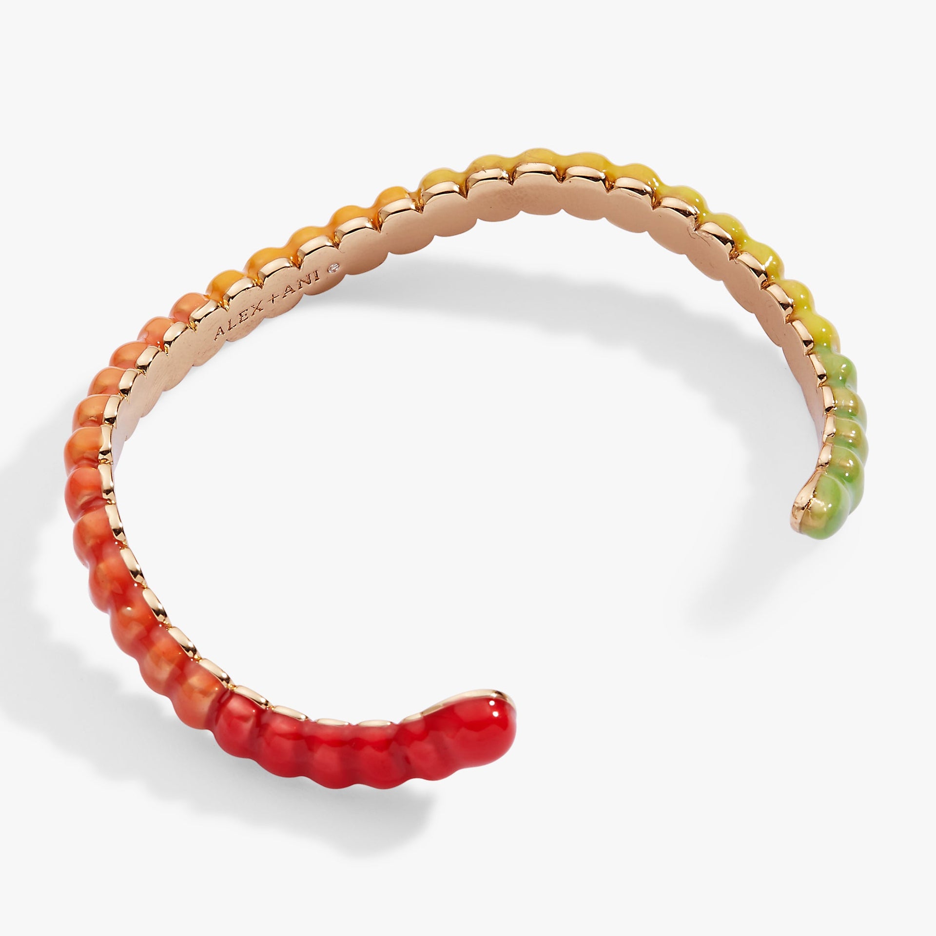 Vibrant Gummy Worm Resin Cuff Bracelet in Multicolored Hues