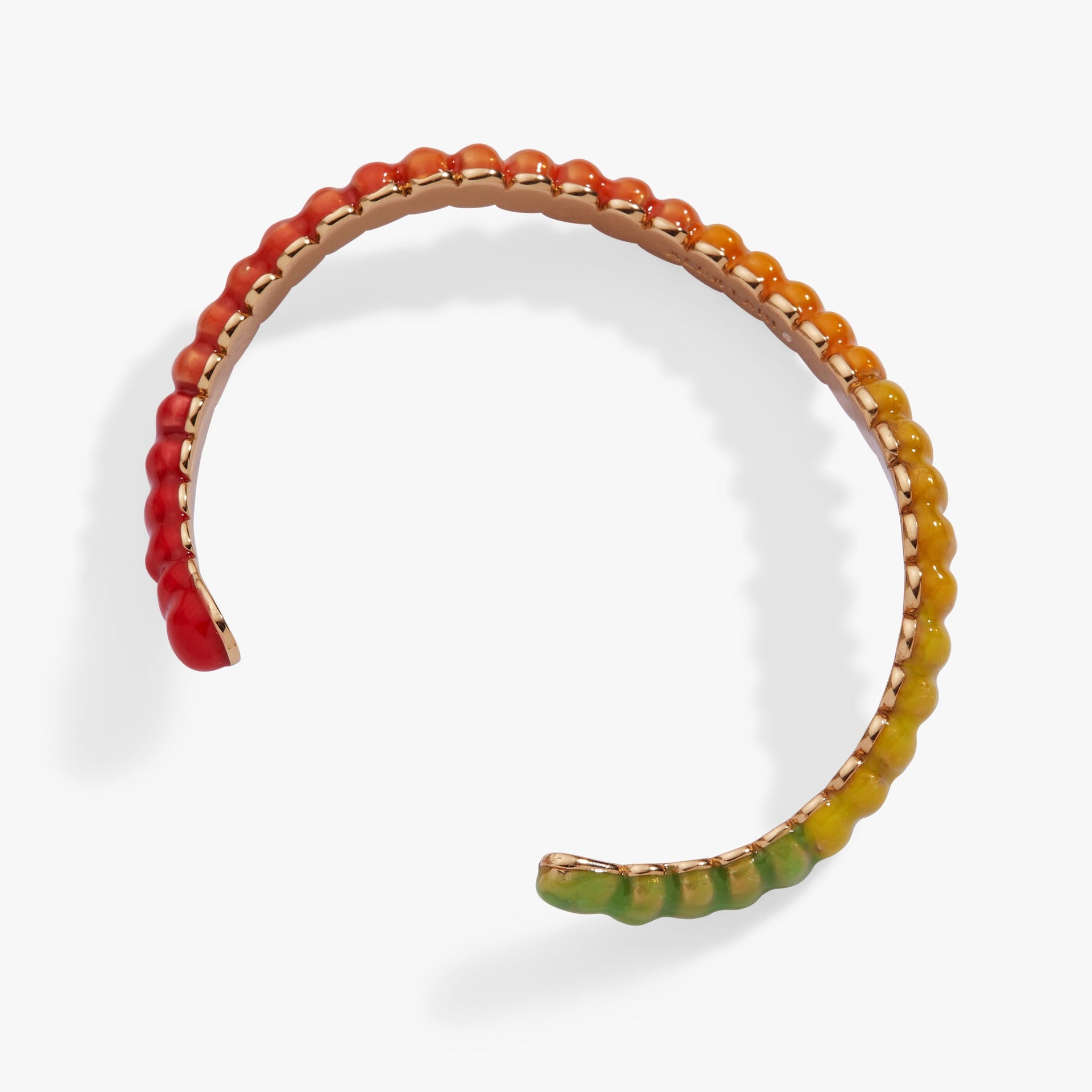 Vibrant Gummy Worm Resin Cuff Bracelet in Multicolored Hues