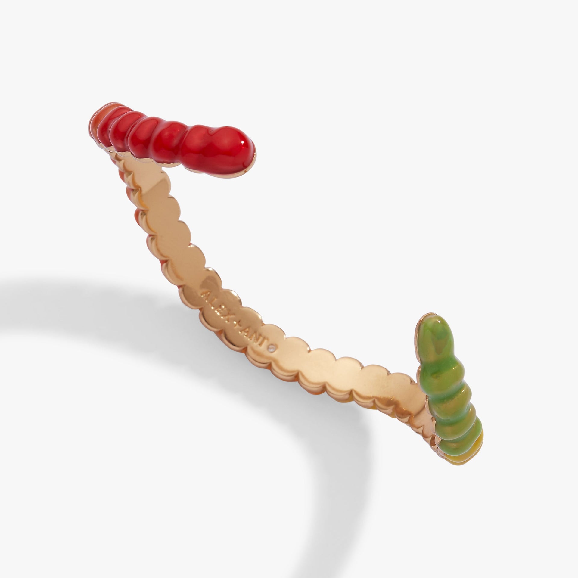 Vibrant Gummy Worm Resin Cuff Bracelet in Multicolored Hues