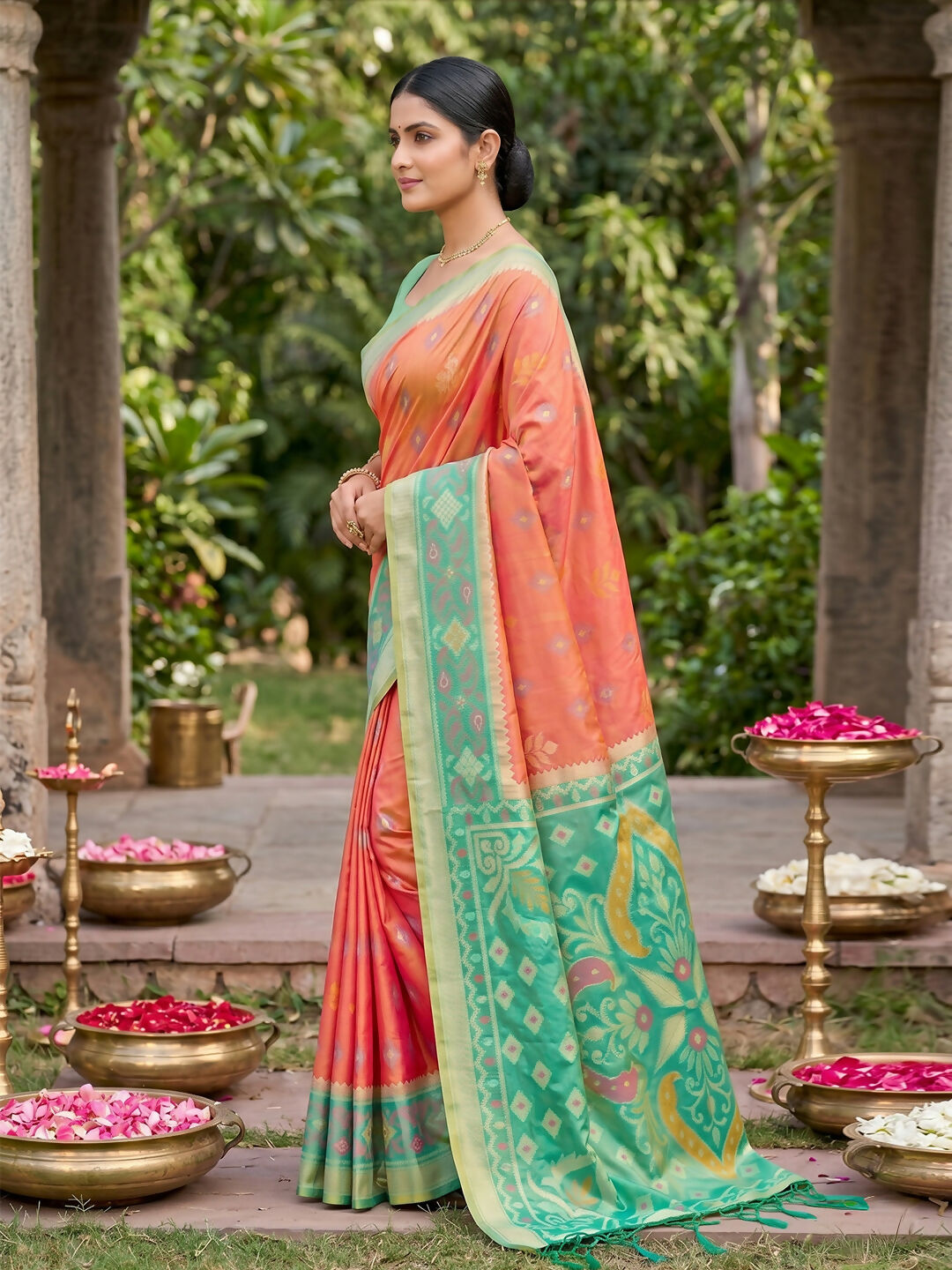 Mustard Soft Silk Saree with Matching Blouse Piece