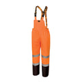 Pioneer Hi Vis Ripstop Waterproof Bib Pants/Overalls for Men - Reflective Safety Work Rain Pants - High Visibility Orange