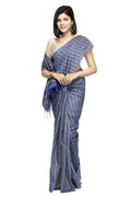 A Royal Blue Bhagalpuri saree with a matching blouse piece, elegant ethnic drape