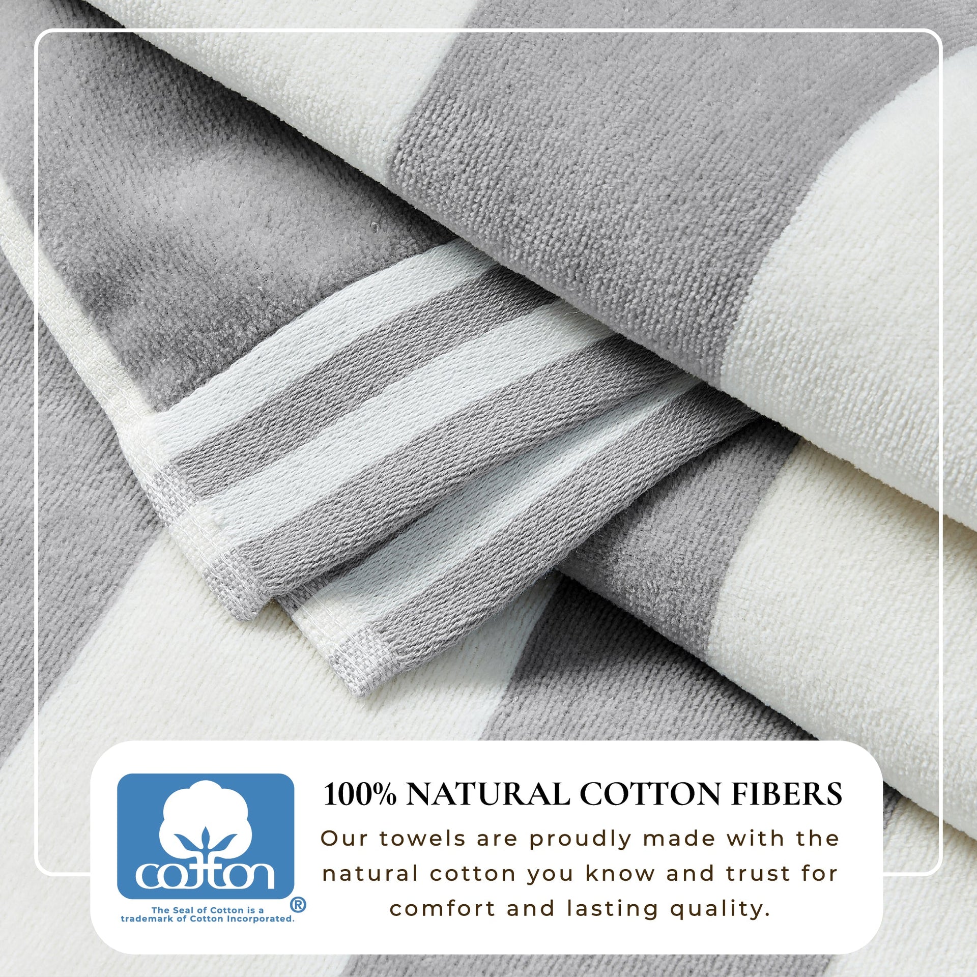 Striped Cabana Beach Towel 100% Cotton Ultra-Soft Pool Towel - Image 27