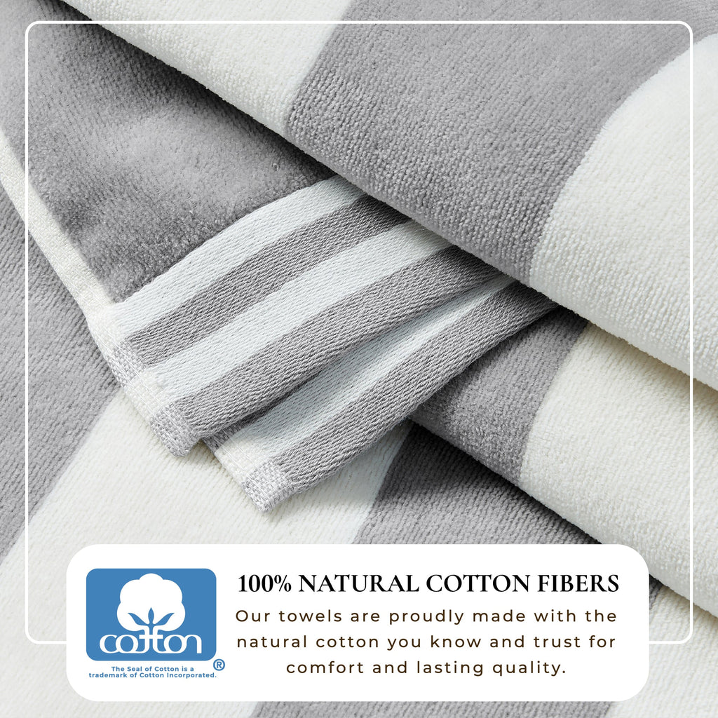 Striped Cabana Beach Towel 100% Cotton Ultra-Soft Pool Towel - Image 21