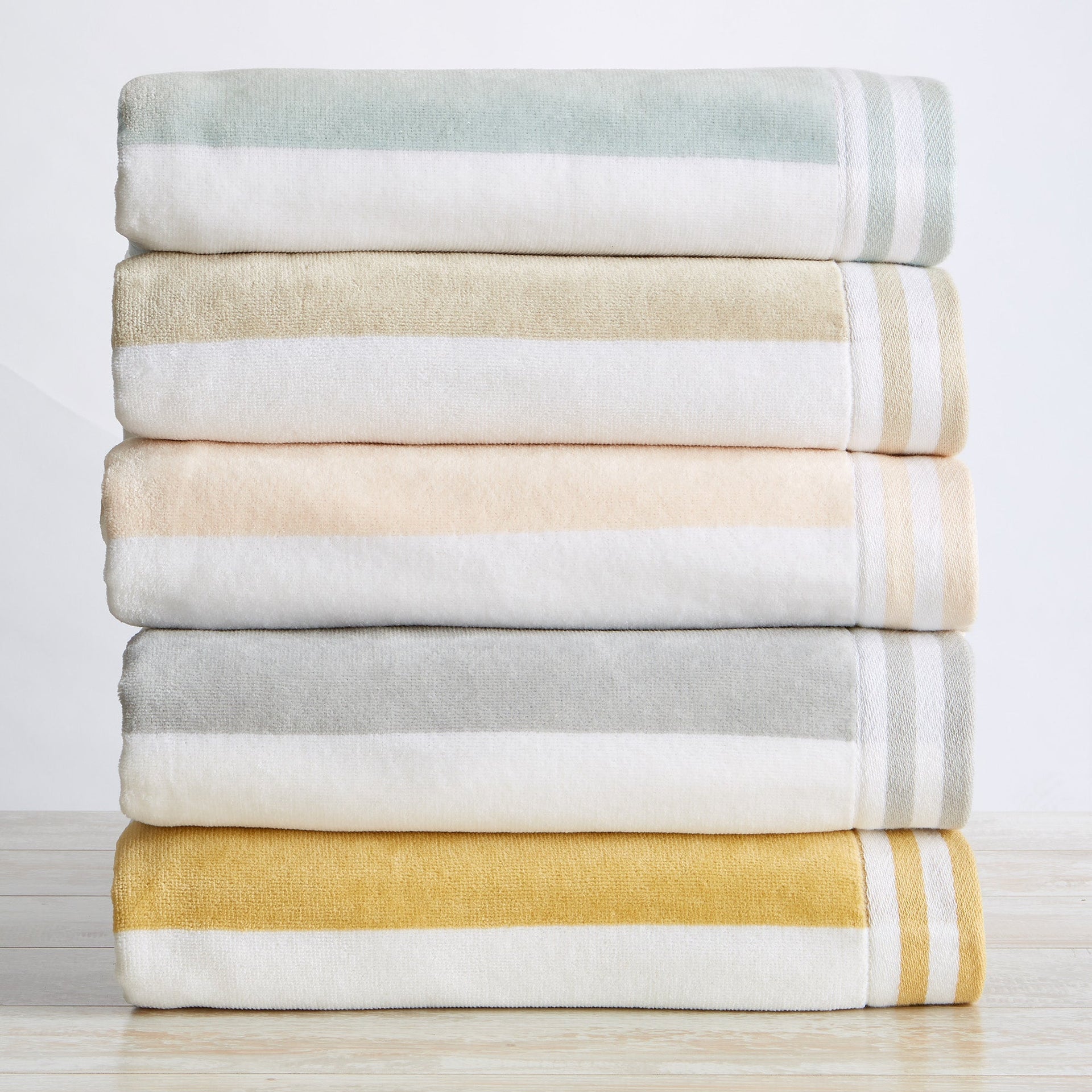 Striped Cabana Beach Towel 100% Cotton Ultra-Soft Pool Towel - Image 48