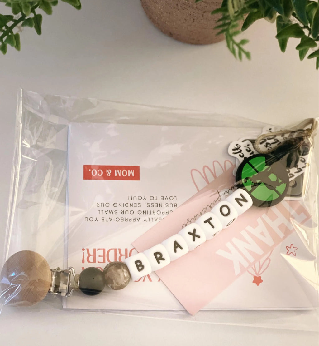 Green Deer Hunting Pacifier Clip