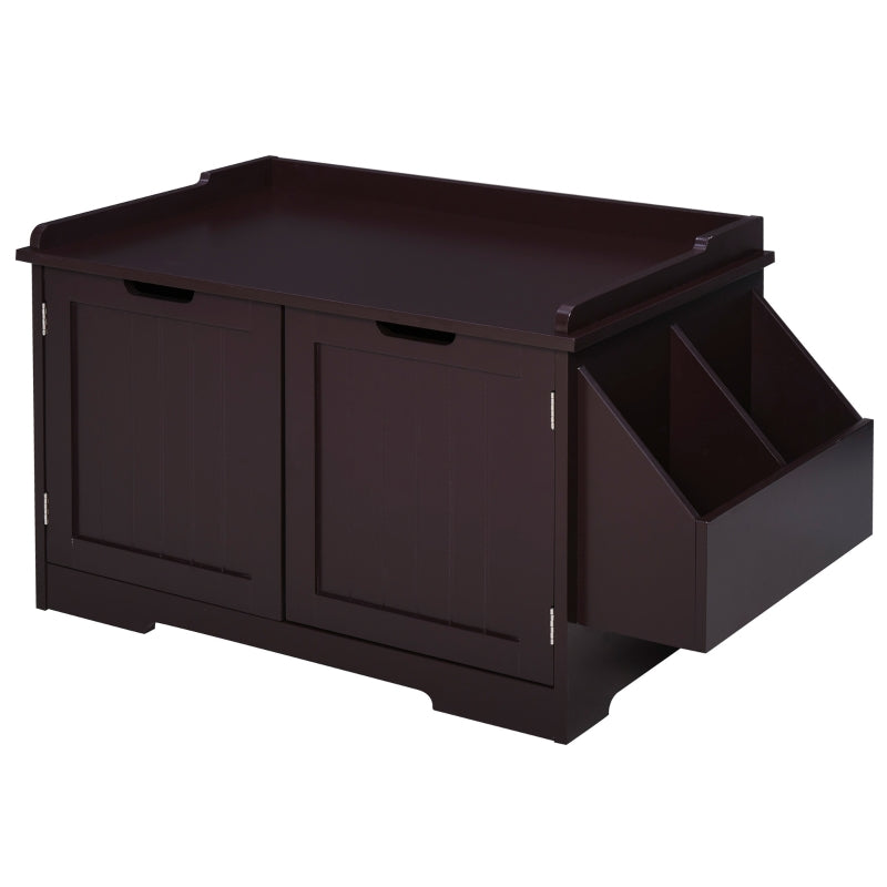 White Wooden Cat Litter Box Enclosure and Side Table - Image 21