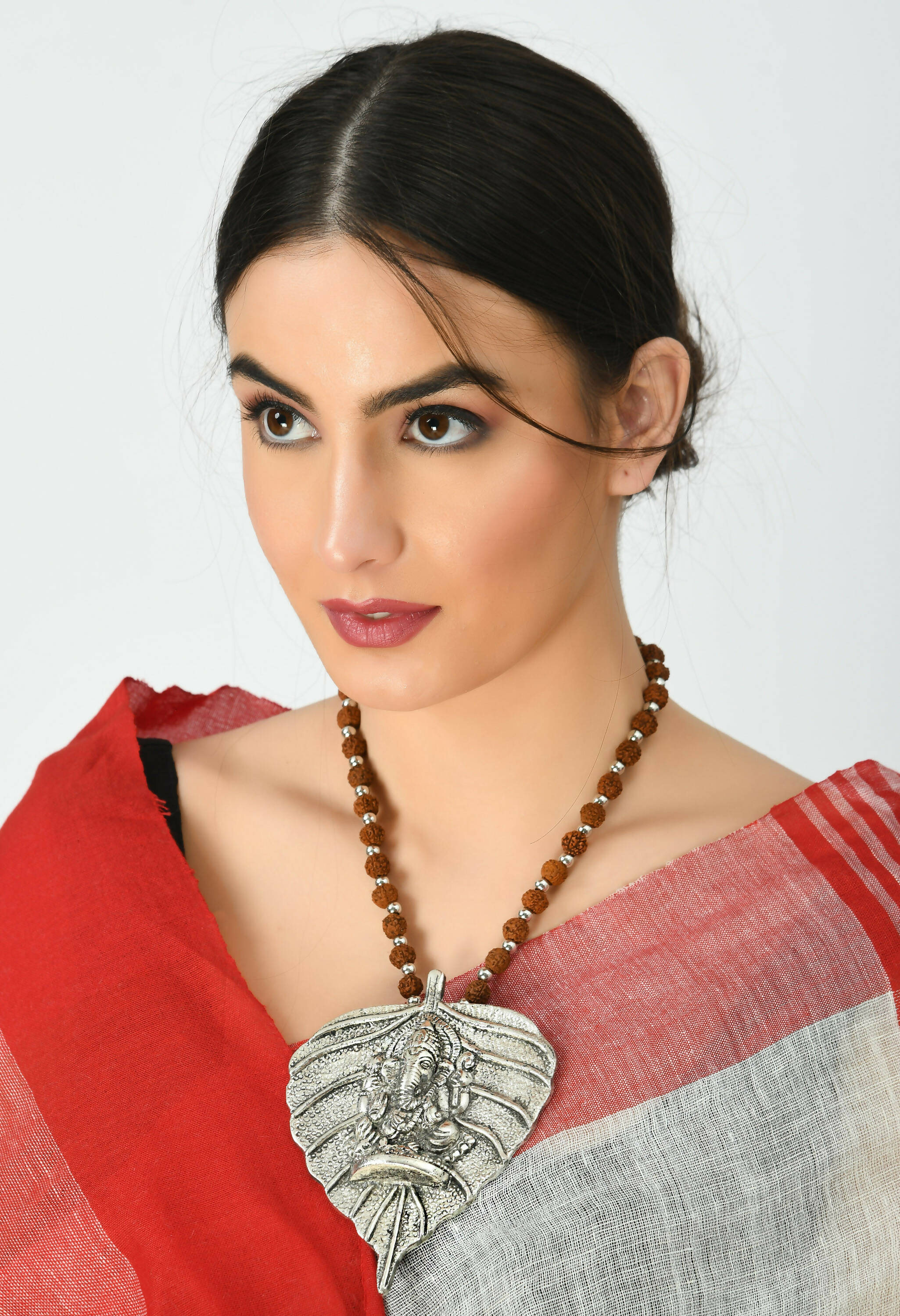 Oxidised Silver-Plated Brass Ganesha Long Necklace