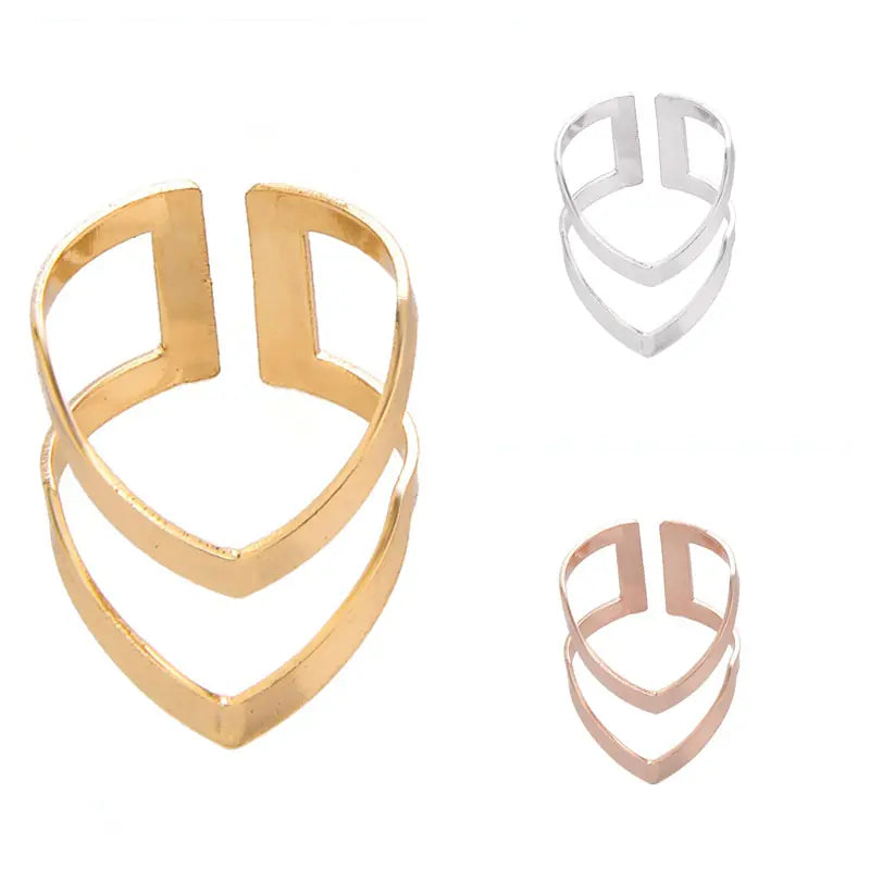 Adjustable Double V-Shape Women's Ring