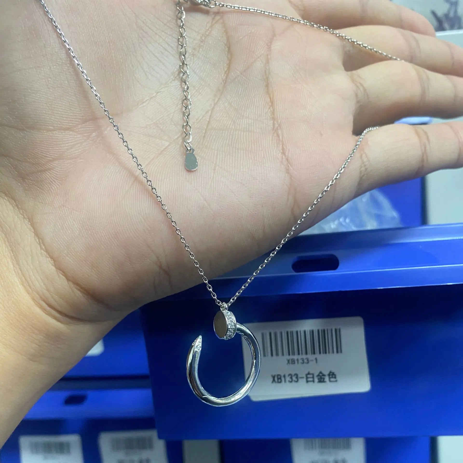 Trendy Luxury Hook Pendant Necklace for Women