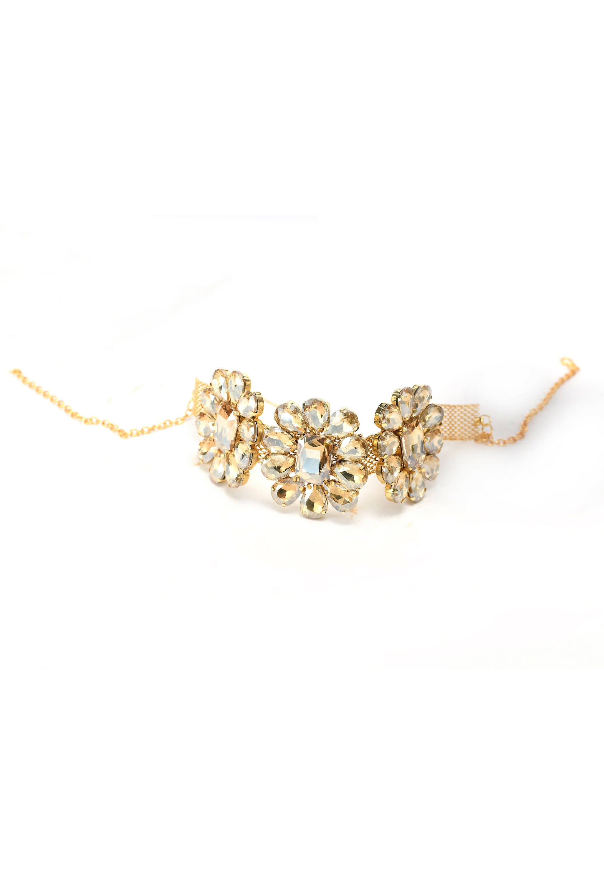 Gold-Polished Stone Choker Necklace for Little Girls and Kids