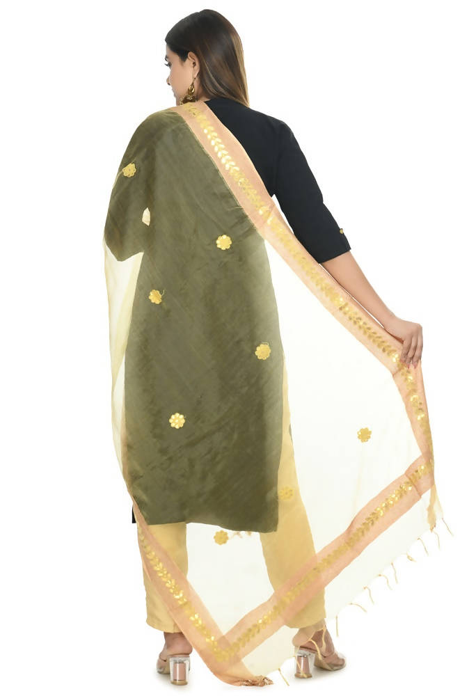 Golden Organza Gota Patti Dupatta for Festive Ethnic Wear
