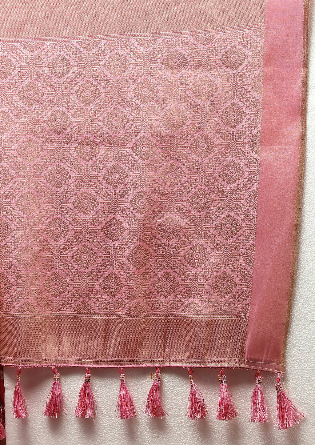 Pink Cotton Saree with Traditional Zari Woven Design and Silk Blouse
