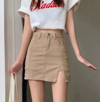 A- Line Slimming Sexy Slit Skirt