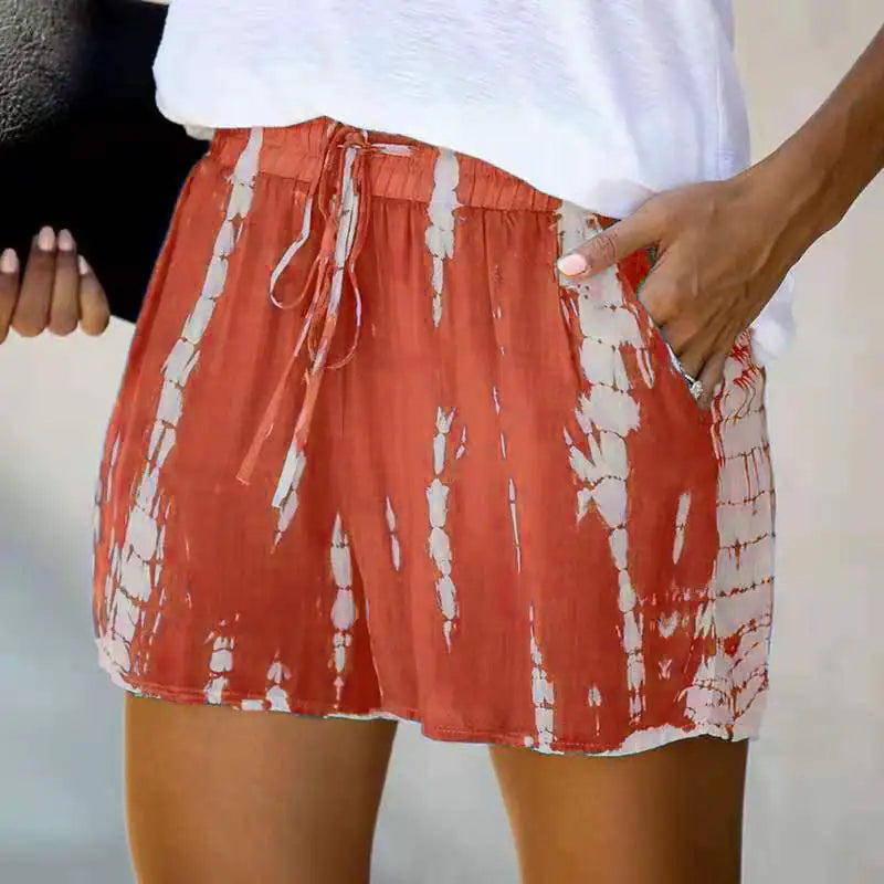 Women Summer Tie-Dye Striped High-Waist Loose Shorts - Image 20