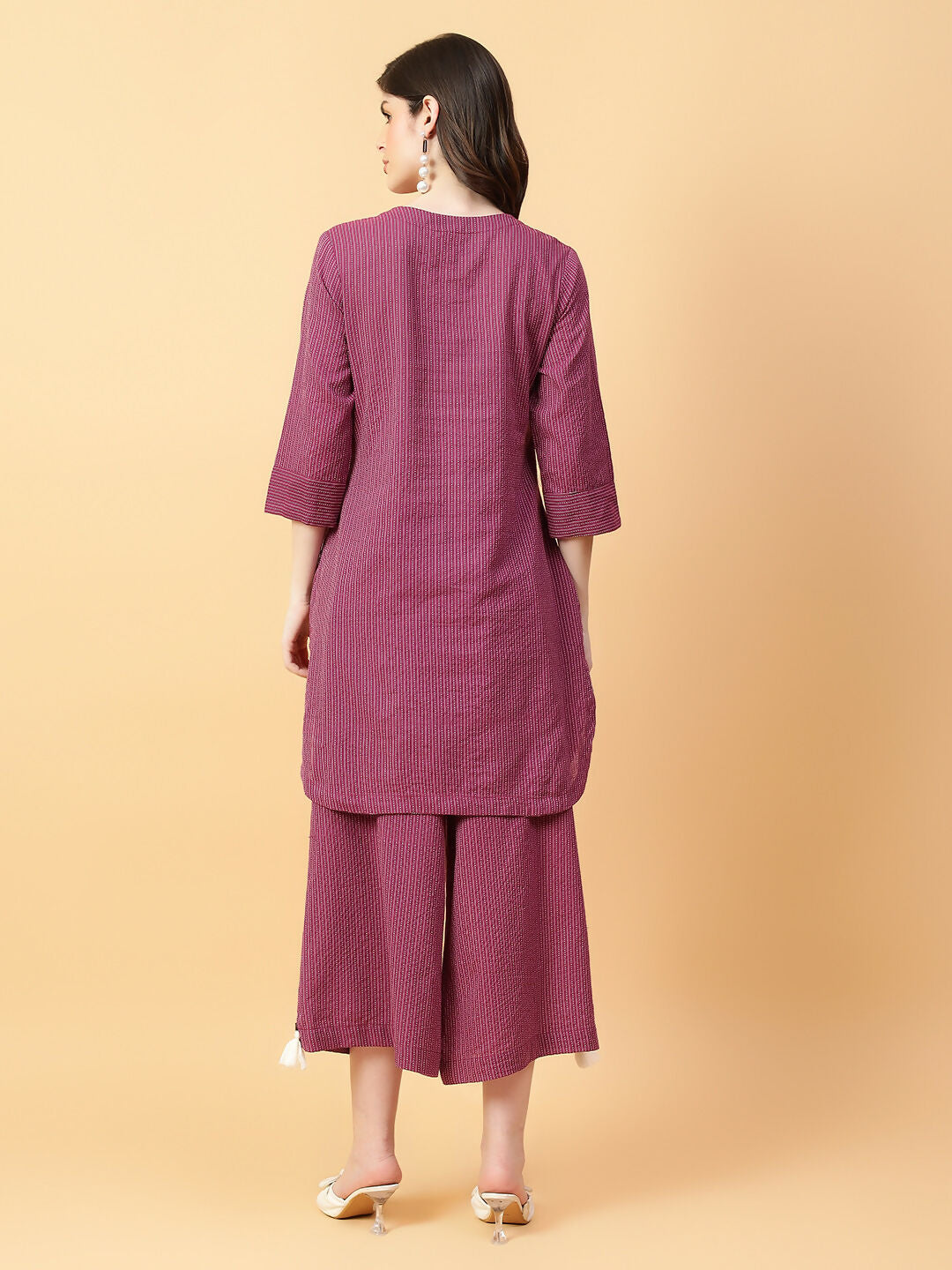 Joban Fashion Purple Cotton Khatha & Hand Work Co-ord Set