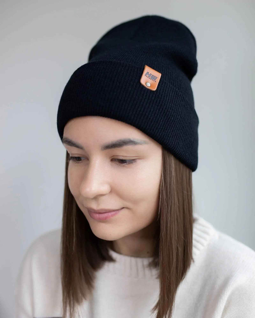 HAAKWEAR Traditional Midnight Black Beanie | Classic Cuffed Knit Hat | Made in USA