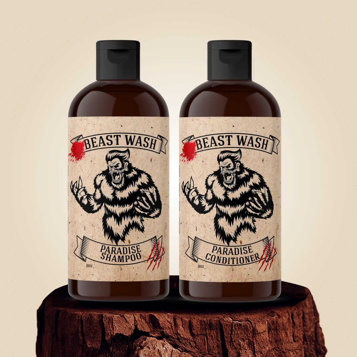 Beast Wash Organic Shampoo and Conditioner Hair Cleaning Kit 16oz - Image 9