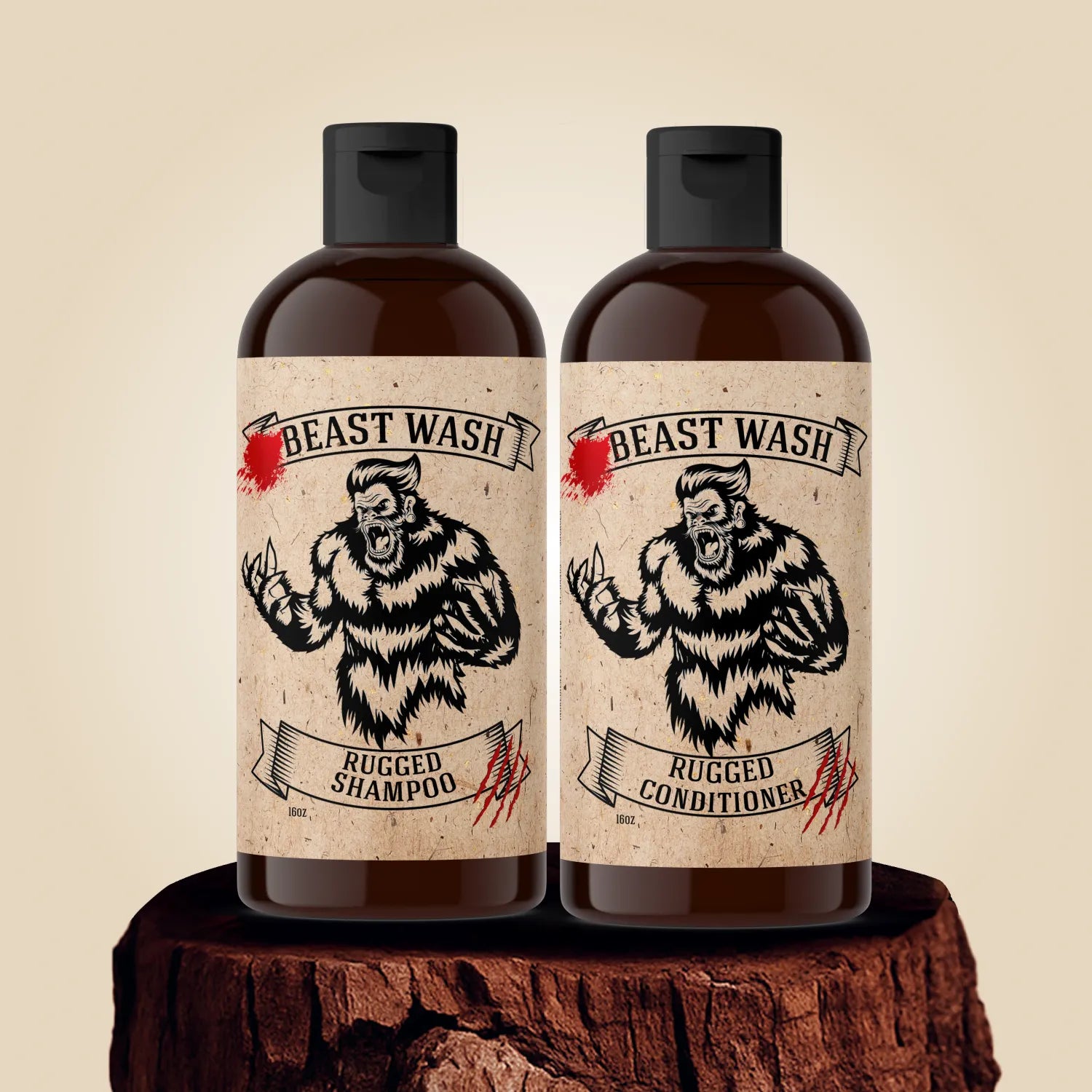 Beast Wash Organic Shampoo and Conditioner Hair Cleaning Kit 16oz - Image 10