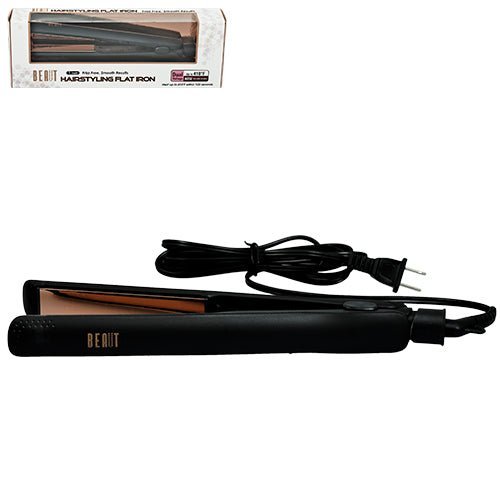 Professional chrome plated hair straightener with 12x2.5 cm plates for sleek and shiny hair styling