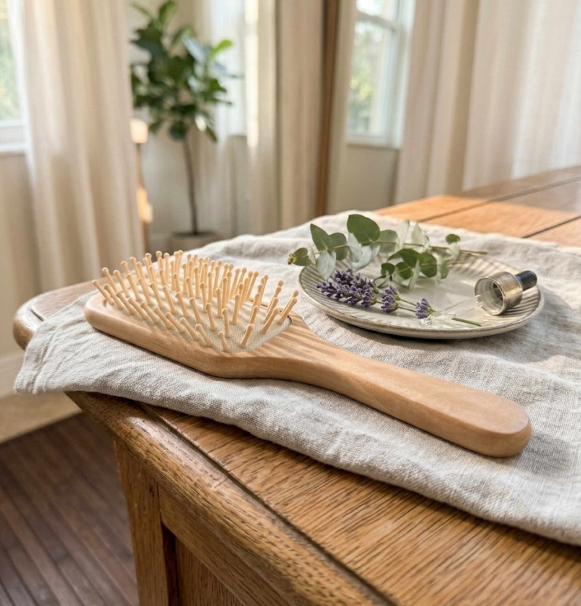 Natural Wooden Detangling Hair Brush