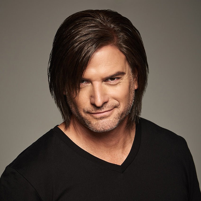 Sharp Men's Wig - Customizable Grooming Style in Black, Brown, Grey