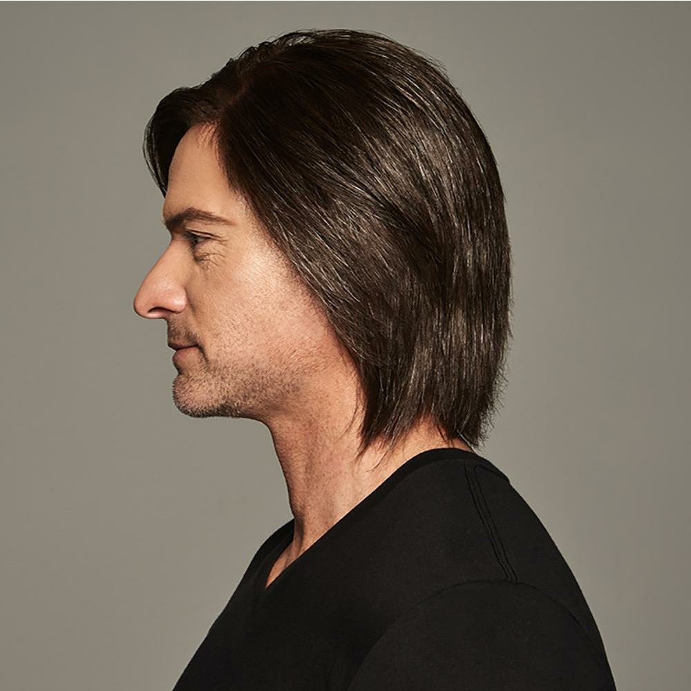 Sharp Men's Wig - Customizable Grooming Style in Black, Brown, Grey