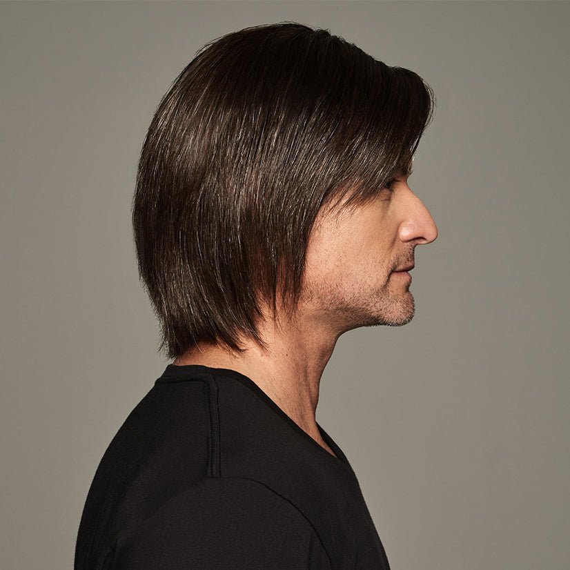 Sharp Men's Wig - Customizable Grooming Style in Black, Brown, Grey