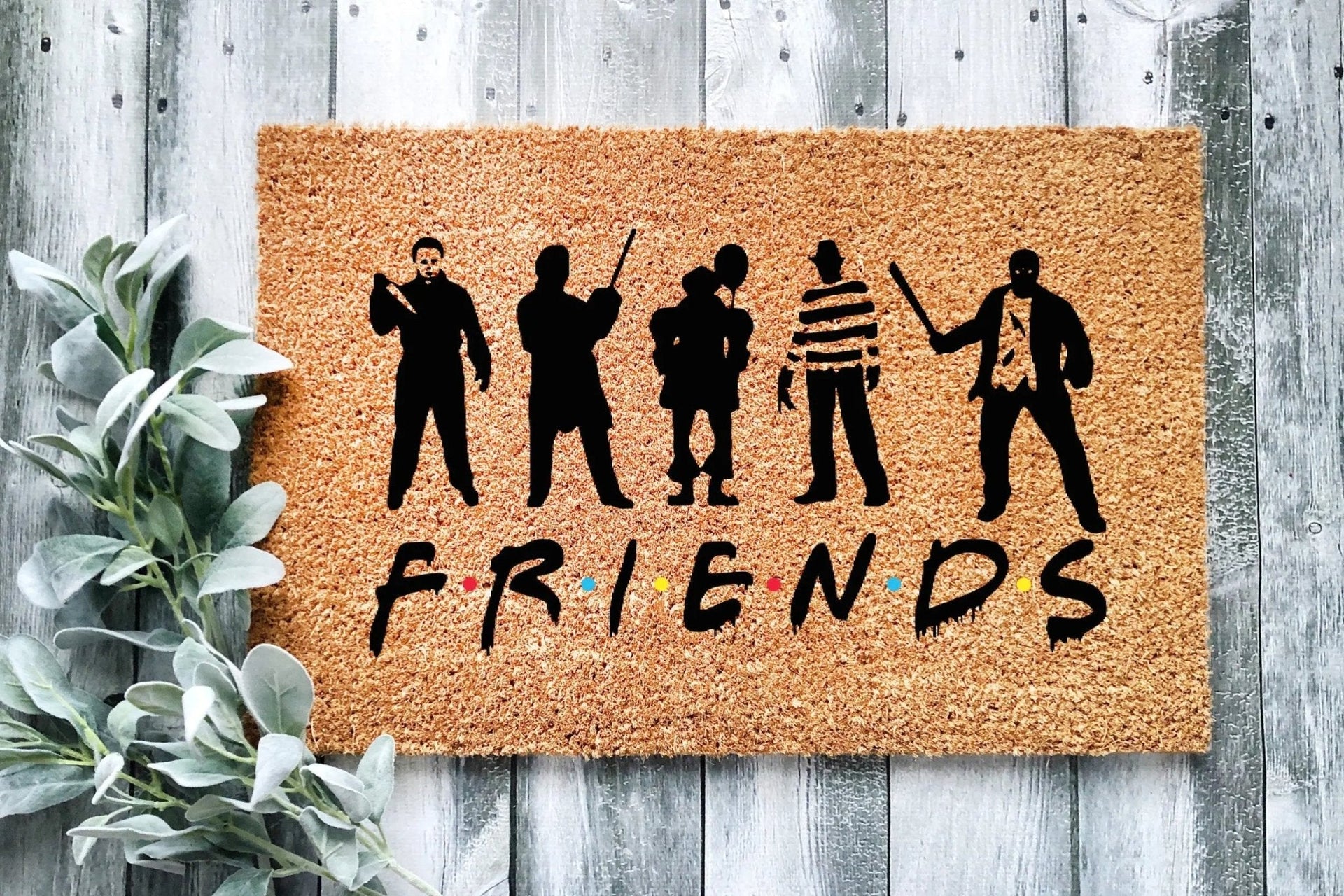 Halloween Friends Horror-Themed Entryway Coir Doormat