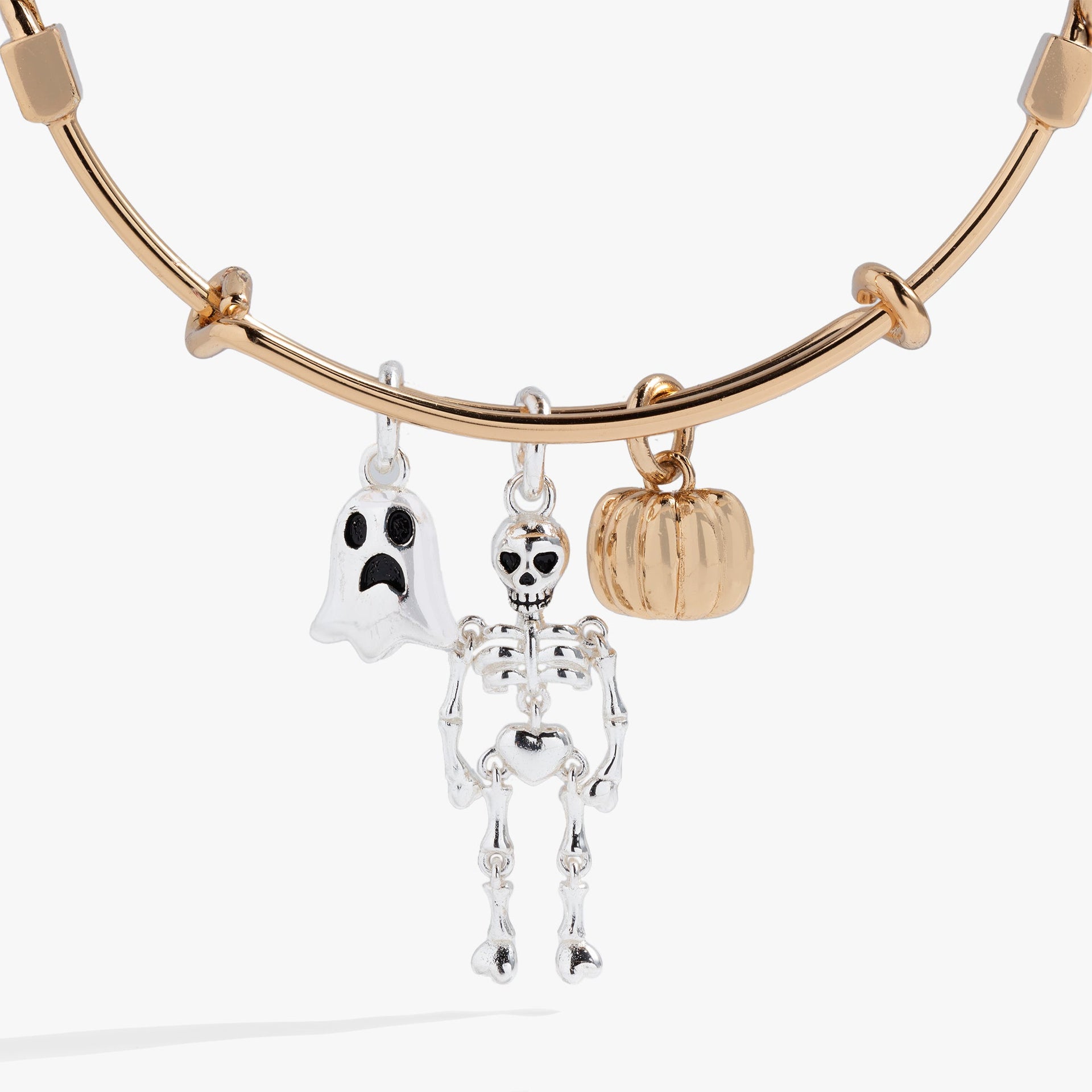 Ghost, Skeleton and Pumpkin Trio Halloween Charm Bangle