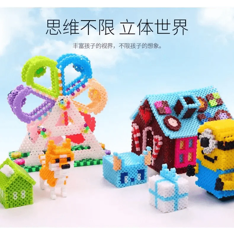 Clear Hama Bead Pegboard Set for Kids DIY Craft Pattern Templates
