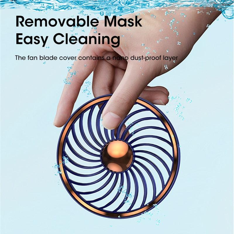 Rechargeable Mini Handheld Fan with Data Display - Modern Minimalist