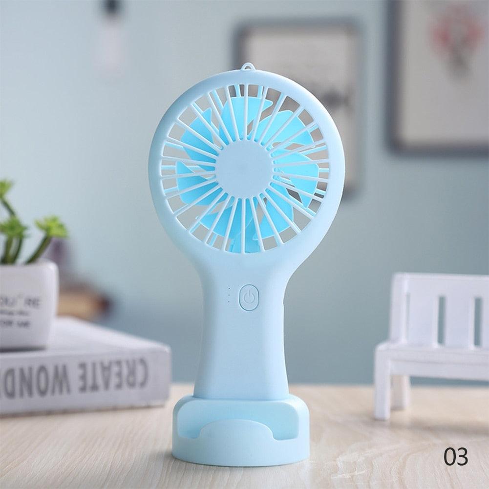 Silent Portable Handheld Fan - 3-Speed Personal USB Desk Fan