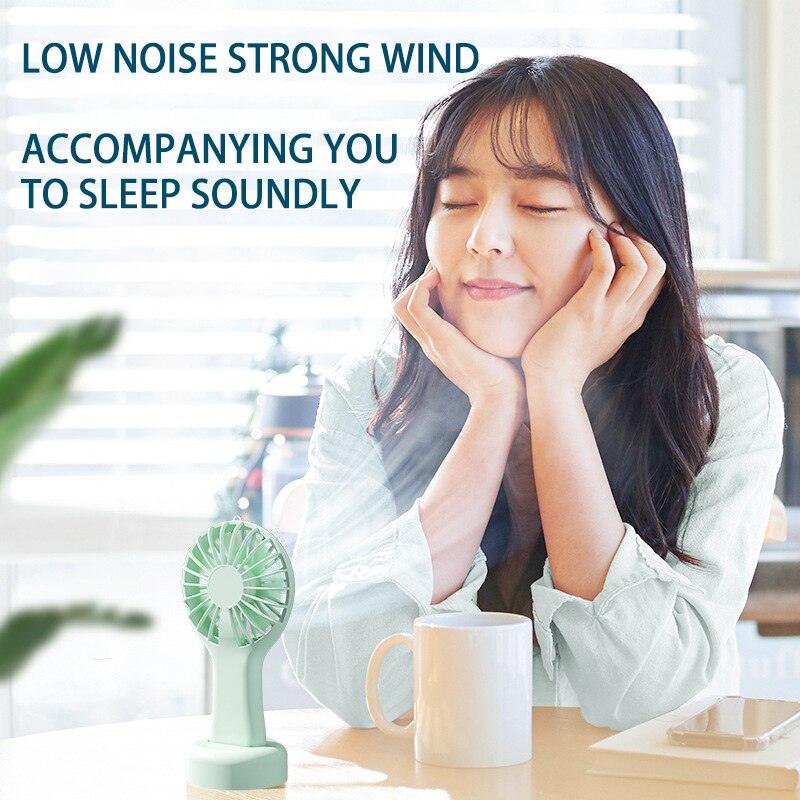 Silent Portable Handheld Fan - 3-Speed Personal USB Desk Fan