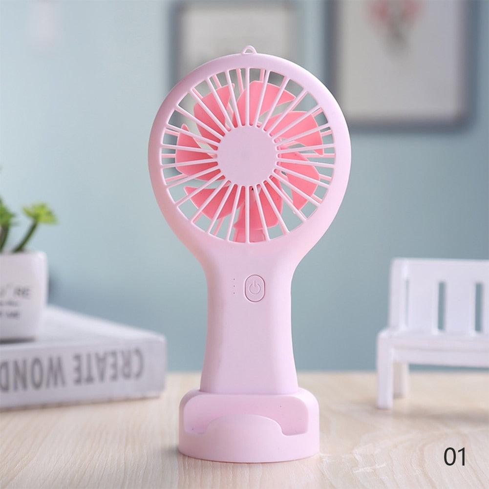 Silent Portable Handheld Fan - 3-Speed Personal USB Desk Fan