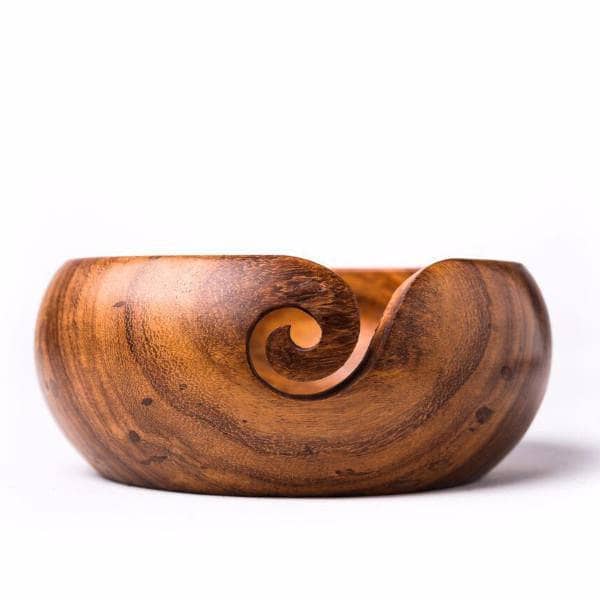 Handmade Sheesham Wood Yarn Bowl for Knitting and Crochet
