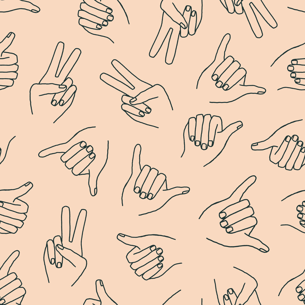 Hang Loose Modern Bohemian Removable Wallpaper in Peach & Grey