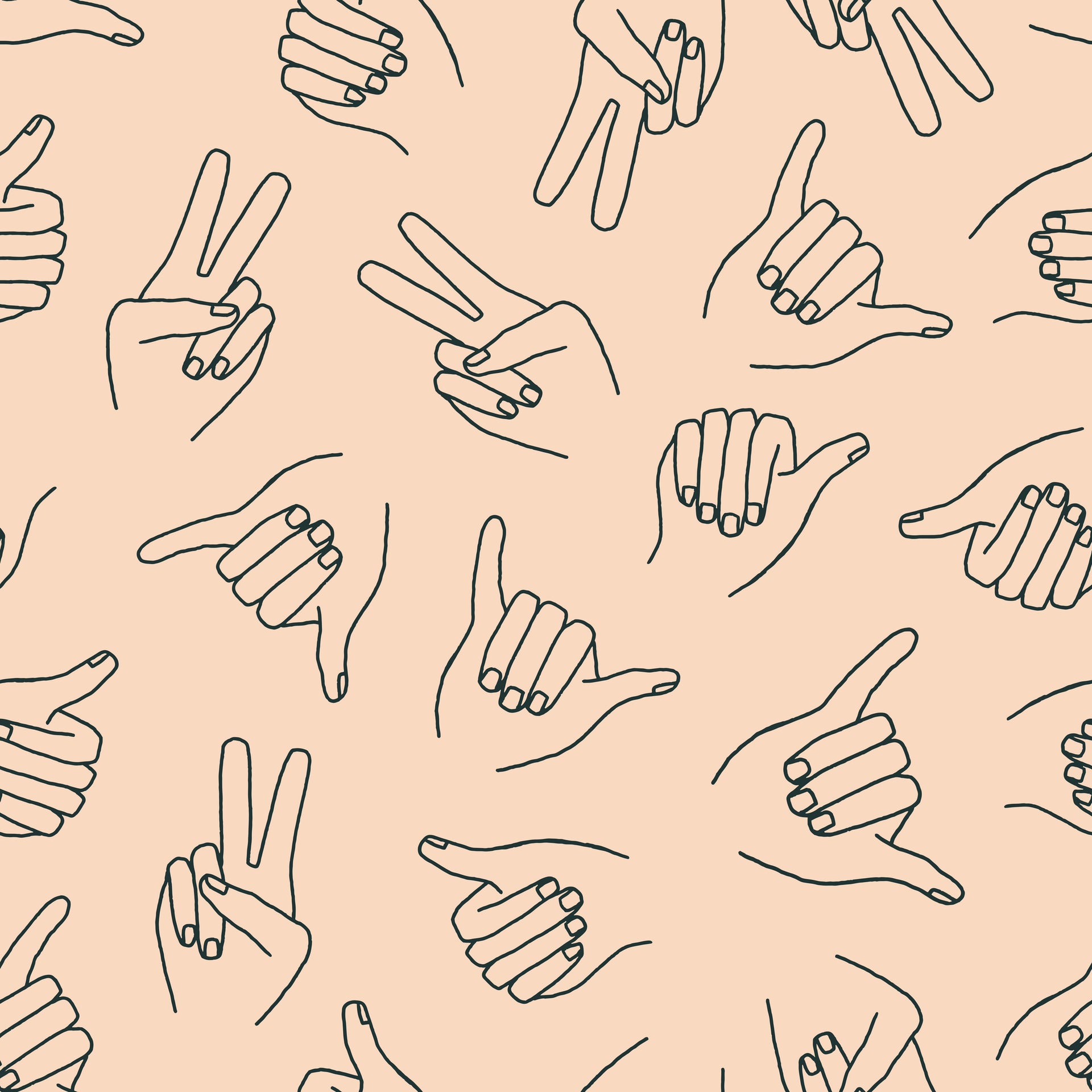 Hang Loose Modern Bohemian Removable Wallpaper in Peach & Grey