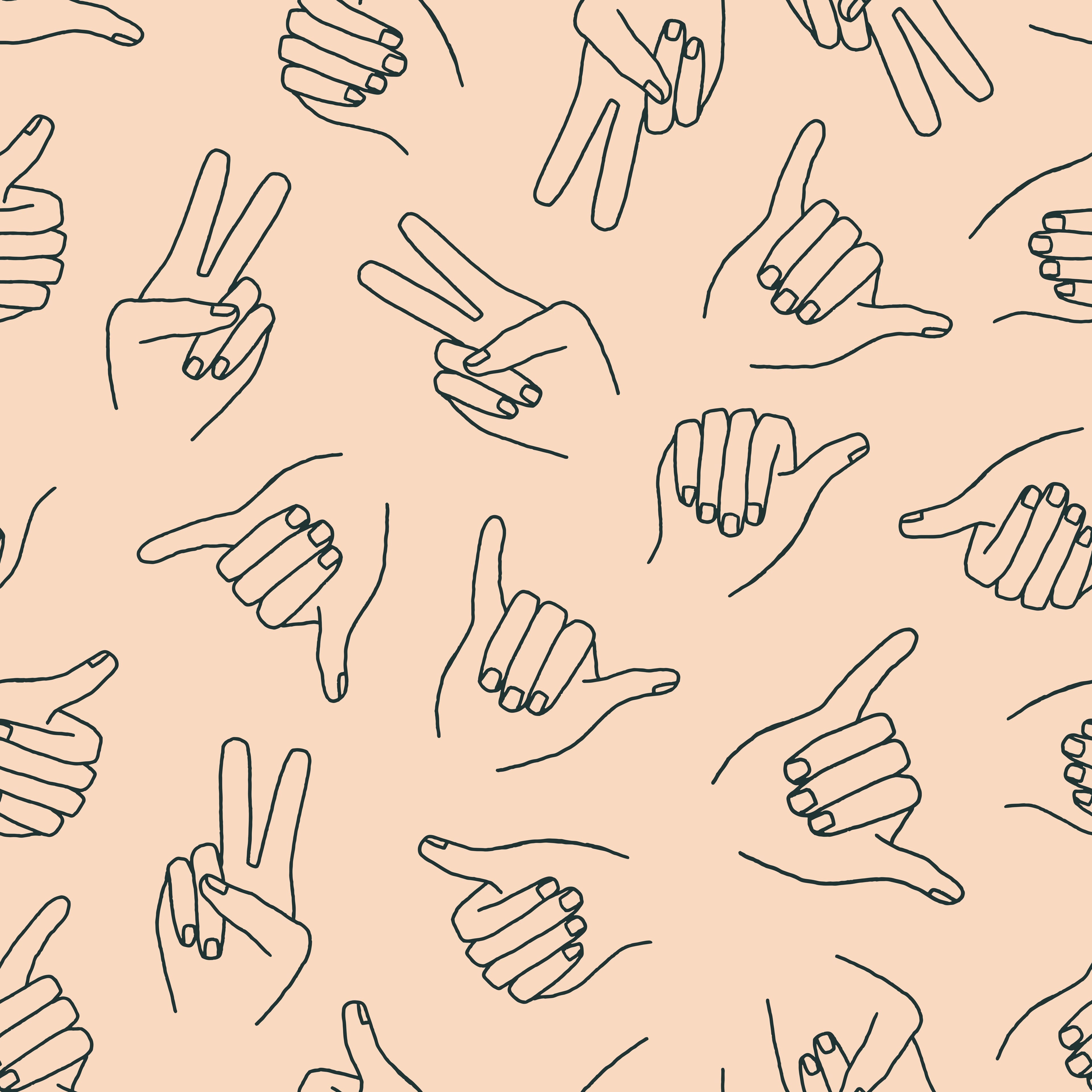 Hang Loose Modern Bohemian Removable Wallpaper in Peach & Grey